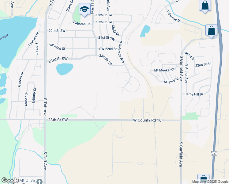 map of restaurants, bars, coffee shops, grocery stores, and more near 660 26th Street Southwest in Loveland