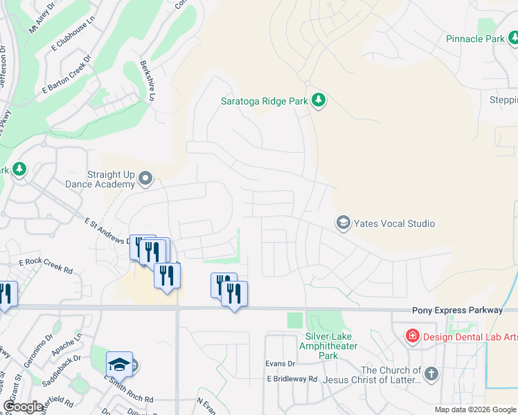 map of restaurants, bars, coffee shops, grocery stores, and more near 1809 West Terra Vista Lane in Saratoga Springs