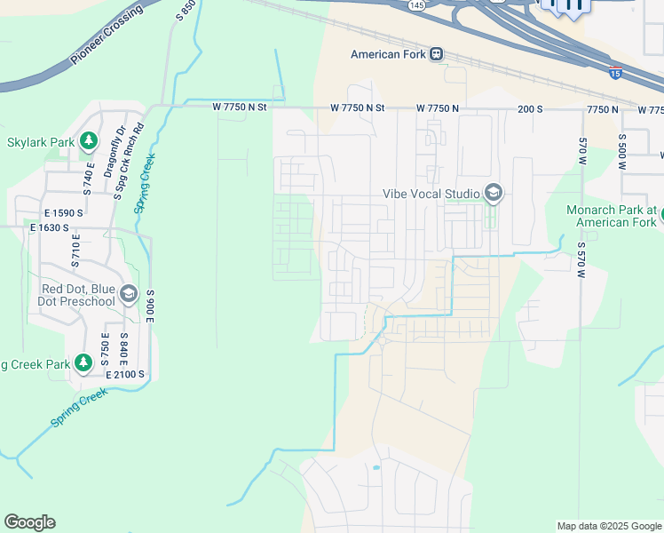map of restaurants, bars, coffee shops, grocery stores, and more near 6820 West 7333 North in American Fork