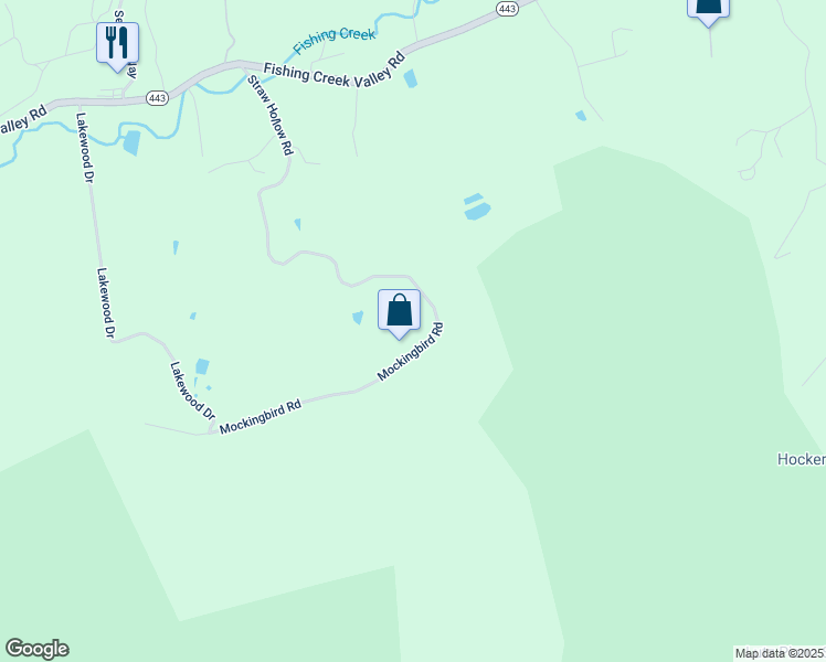 map of restaurants, bars, coffee shops, grocery stores, and more near 2350 Mockingbird Road in Harrisburg