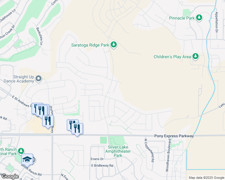 map of restaurants, bars, coffee shops, grocery stores, and more near 269 North Cannavale Court in Saratoga Springs