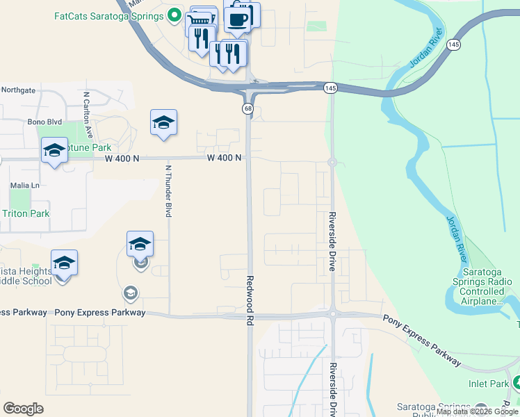 map of restaurants, bars, coffee shops, grocery stores, and more near 269 North Roundabout Street in Saratoga Springs