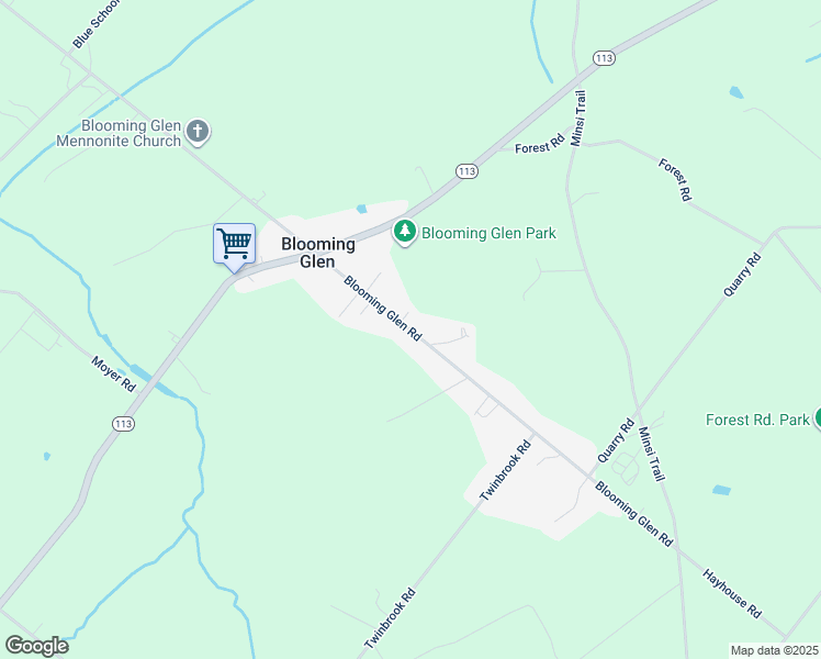map of restaurants, bars, coffee shops, grocery stores, and more near 833 Blooming Glen Road in Perkasie