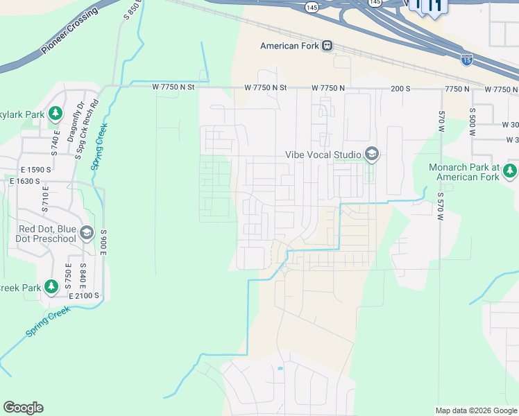 map of restaurants, bars, coffee shops, grocery stores, and more near 511 South 1040 West in American Fork