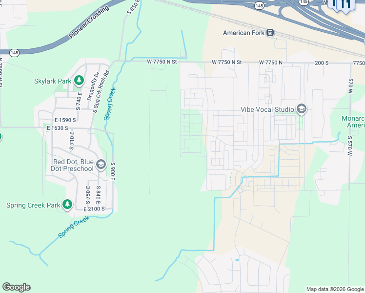 map of restaurants, bars, coffee shops, grocery stores, and more near 509 South 1160 West in American Fork
