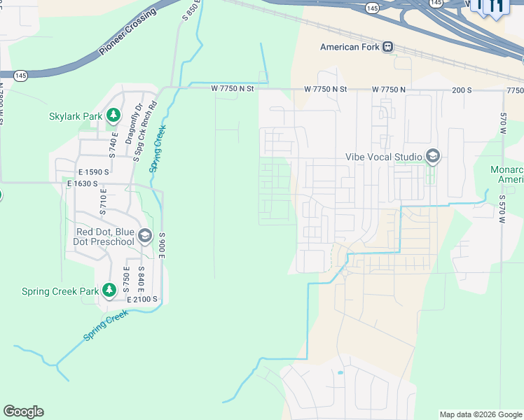 map of restaurants, bars, coffee shops, grocery stores, and more near 509 South 1160 West in American Fork