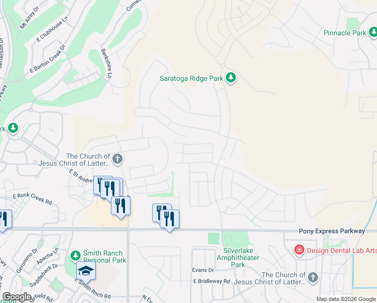 map of restaurants, bars, coffee shops, grocery stores, and more near 1812 West Terra Vista Lane in Eagle Mountain