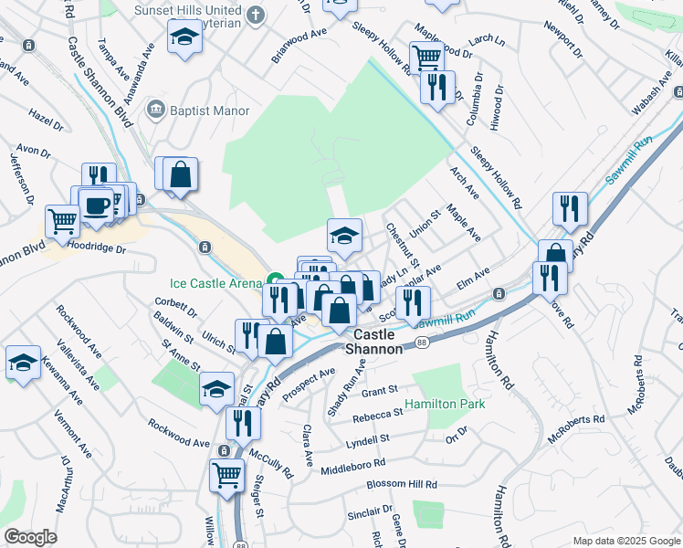map of restaurants, bars, coffee shops, grocery stores, and more near 938 Pine Avenue in Pittsburgh