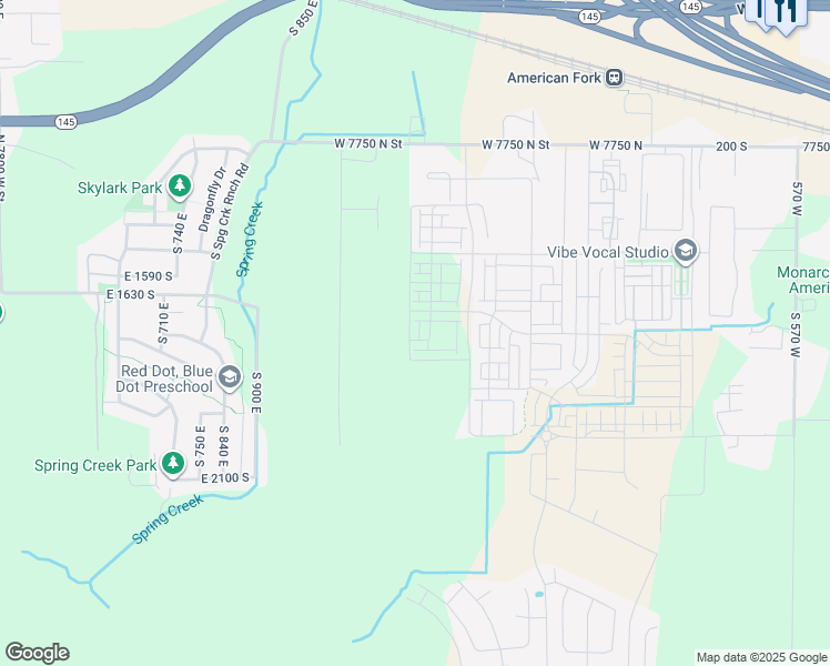 map of restaurants, bars, coffee shops, grocery stores, and more near 507 South 1160 West in American Fork