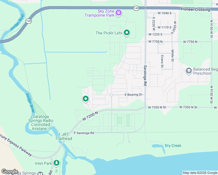 map of restaurants, bars, coffee shops, grocery stores, and more near 274 Portside Lane in Eagle Mountain