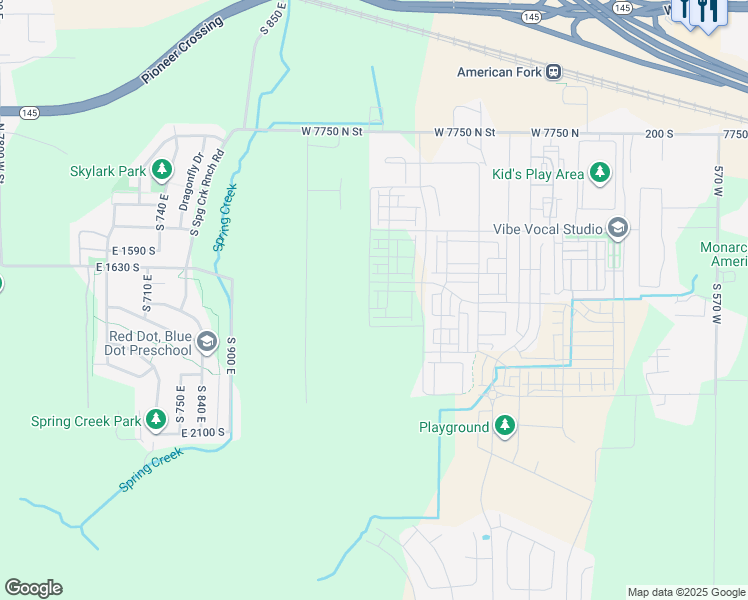 map of restaurants, bars, coffee shops, grocery stores, and more near 503 South 1160 West in American Fork