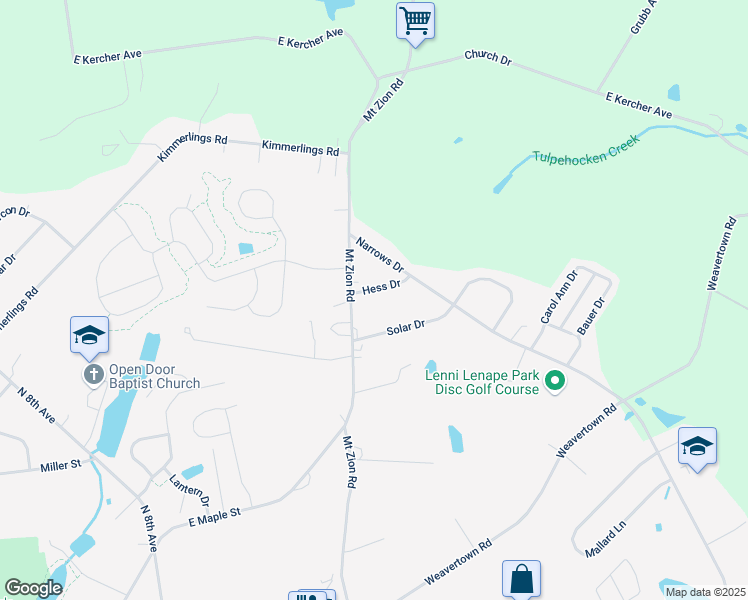 map of restaurants, bars, coffee shops, grocery stores, and more near 915 Narrows Drive in Lebanon
