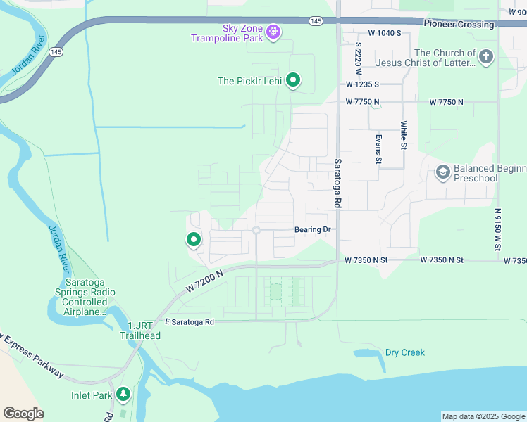 map of restaurants, bars, coffee shops, grocery stores, and more near 1056 Waterway Lane in Lehi
