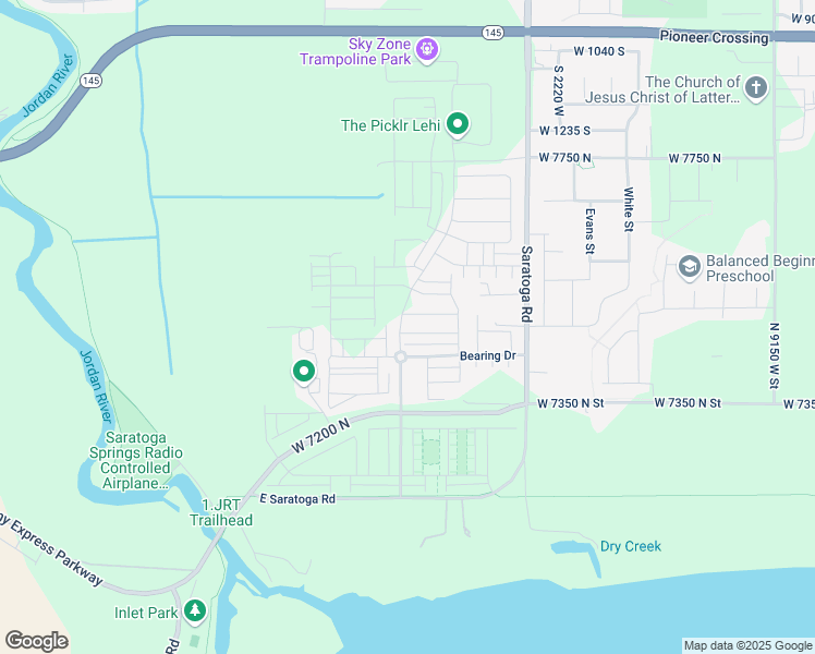 map of restaurants, bars, coffee shops, grocery stores, and more near 7534 North 9550 West in Lehi