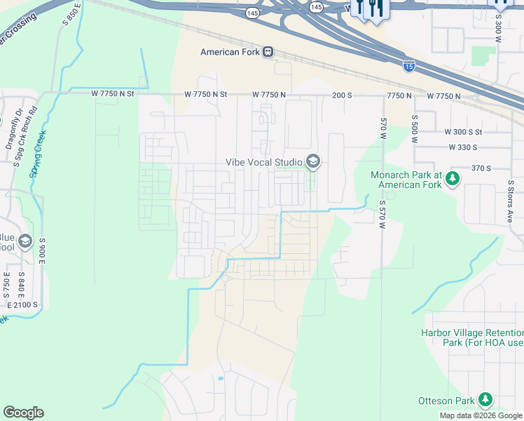 map of restaurants, bars, coffee shops, grocery stores, and more near 444 Willow Leaf Road in American Fork
