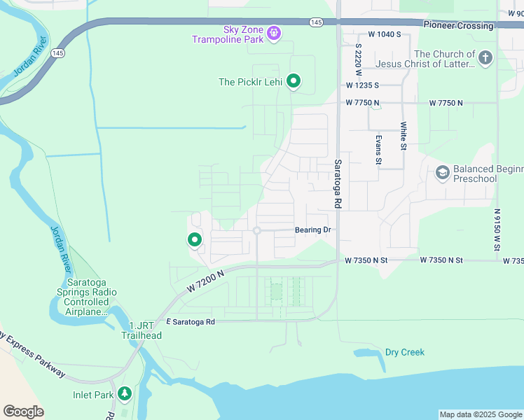 map of restaurants, bars, coffee shops, grocery stores, and more near 7534 North 9550 West in Lehi