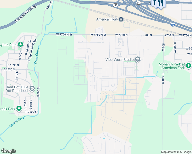 map of restaurants, bars, coffee shops, grocery stores, and more near 1131 West 480 South in American Fork