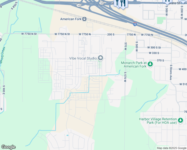 map of restaurants, bars, coffee shops, grocery stores, and more near 753 Crystal Creek RD in American Fork