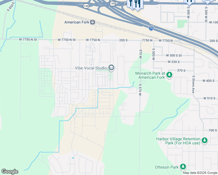 map of restaurants, bars, coffee shops, grocery stores, and more near 721 Crystal Creek RD in American Fork