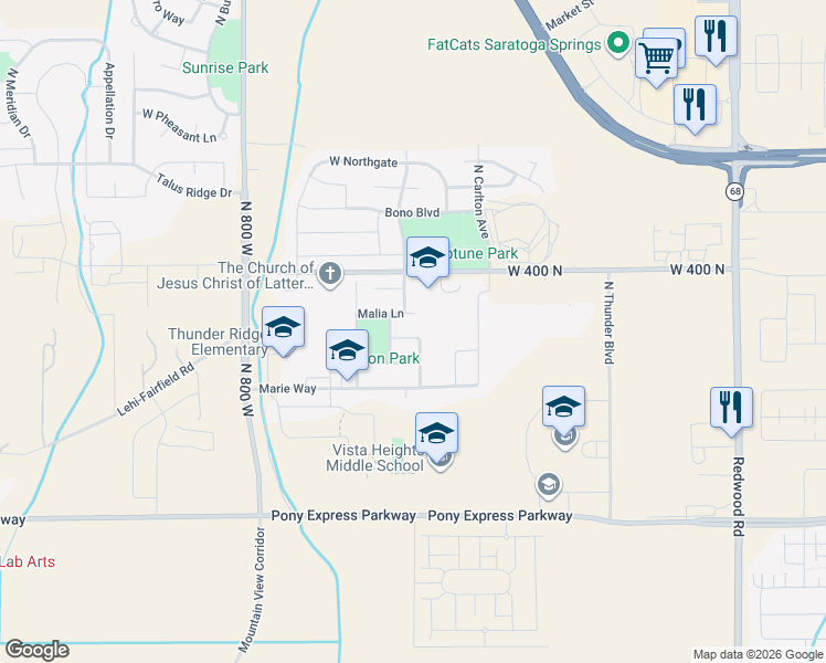 map of restaurants, bars, coffee shops, grocery stores, and more near 516 Natalie Way in Saratoga Springs