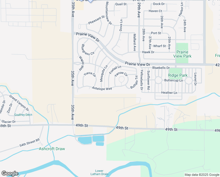 map of restaurants, bars, coffee shops, grocery stores, and more near 4315 Mesquite Lane in Evans