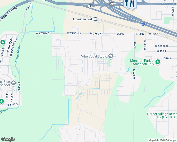 map of restaurants, bars, coffee shops, grocery stores, and more near 462 South 900 West in American Fork