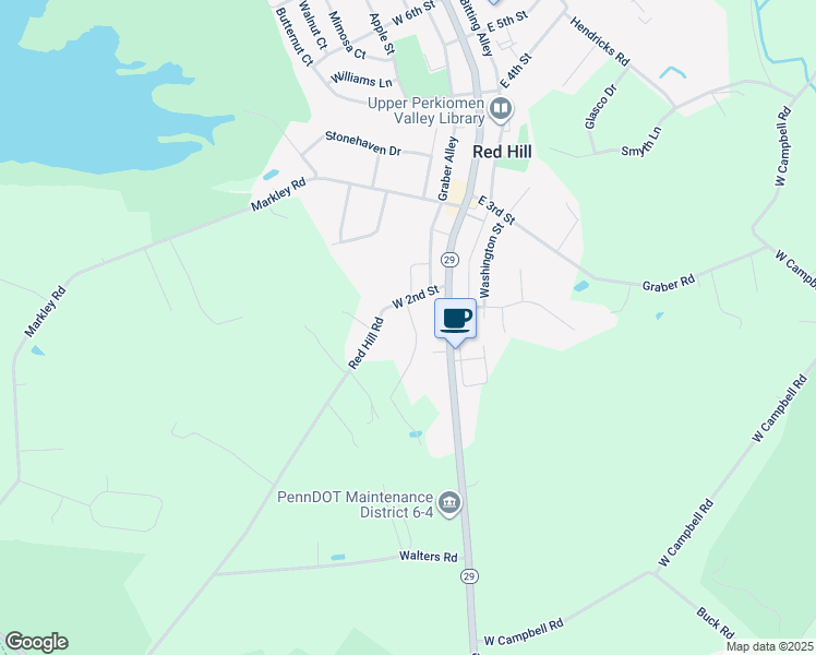 map of restaurants, bars, coffee shops, grocery stores, and more near 187 Meadowland Drive in Red Hill