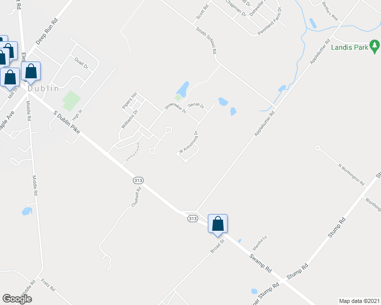 map of restaurants, bars, coffee shops, grocery stores, and more near 307 West Armstrong Drive in Fountainville
