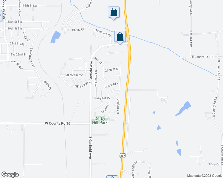 map of restaurants, bars, coffee shops, grocery stores, and more near 307 Eugene Drive in Loveland