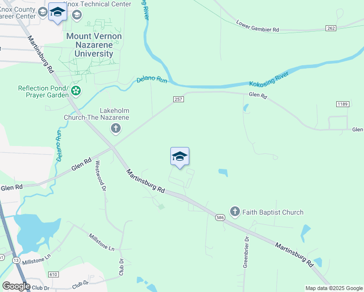 map of restaurants, bars, coffee shops, grocery stores, and more near 8888 Martinsburg Road in Mount Vernon
