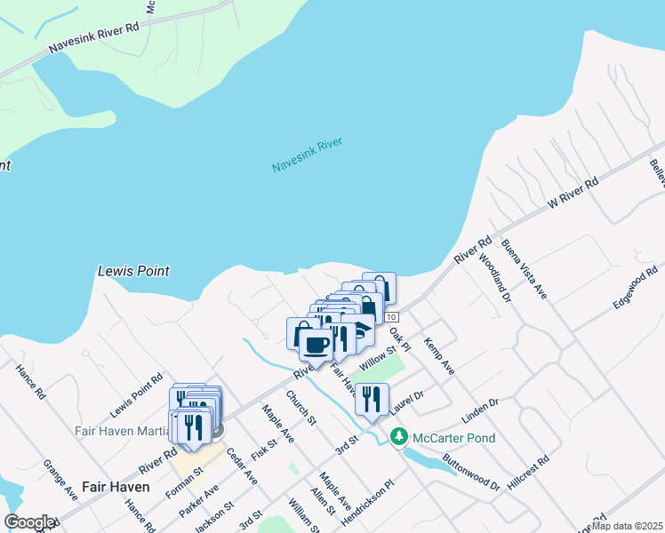 map of restaurants, bars, coffee shops, grocery stores, and more near 64 Gillespie Avenue in Fair Haven