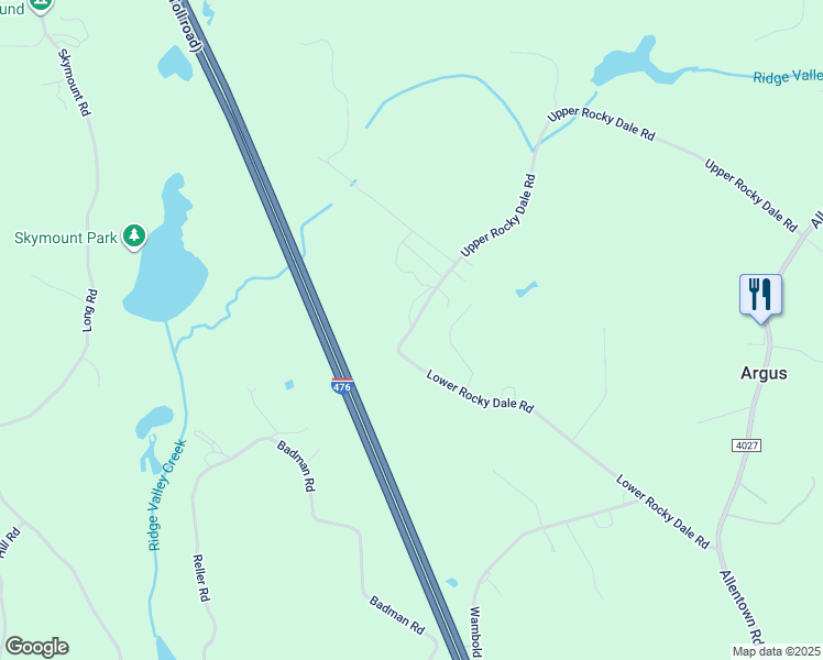 map of restaurants, bars, coffee shops, grocery stores, and more near 1830 Lower Rocky Dale Road in Green Lane