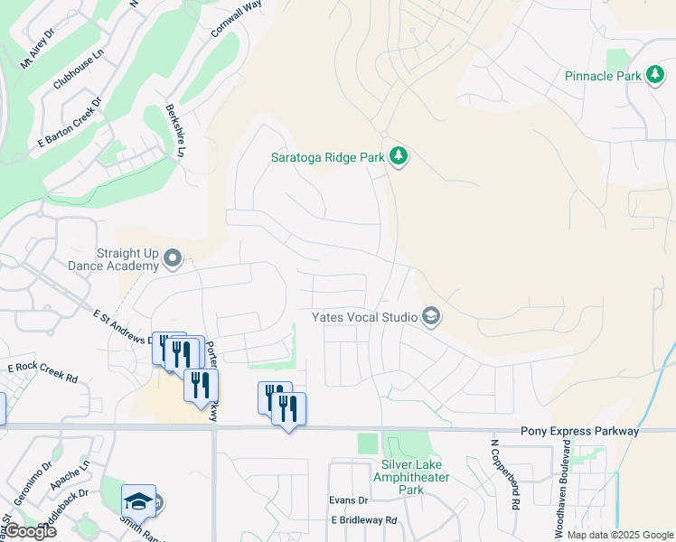 map of restaurants, bars, coffee shops, grocery stores, and more near 1773 Eaglewood Drive in Saratoga Springs