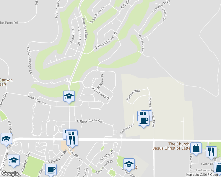 map of restaurants, bars, coffee shops, grocery stores, and more near 3821 Rose Hearty Lane in Eagle Mountain