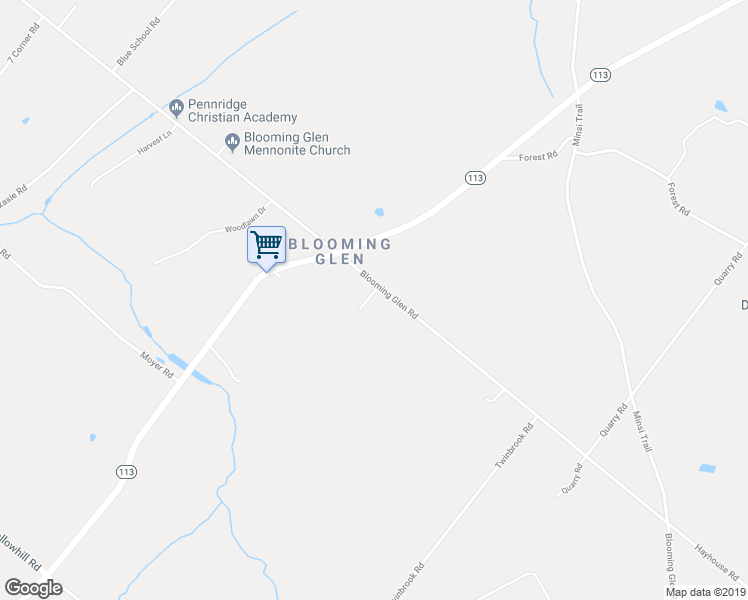 map of restaurants, bars, coffee shops, grocery stores, and more near 820 Blooming Glen Road in Perkasie
