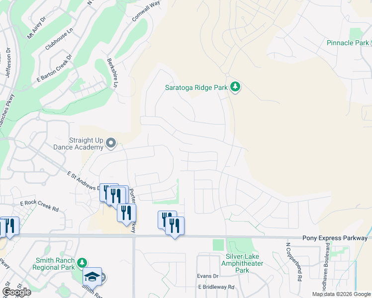 map of restaurants, bars, coffee shops, grocery stores, and more near 1838 West Eaglewood Drive in Eagle Mountain