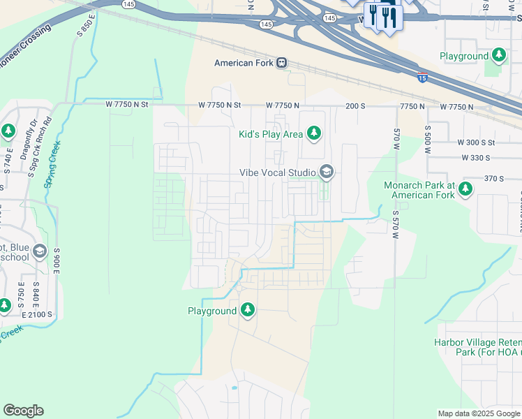 map of restaurants, bars, coffee shops, grocery stores, and more near 448 South 900 West in American Fork