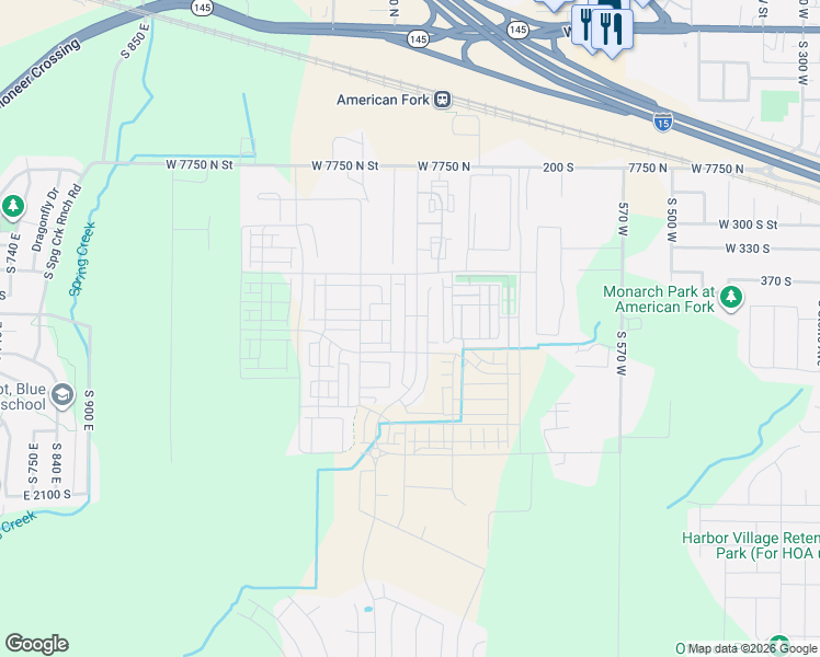 map of restaurants, bars, coffee shops, grocery stores, and more near 448 South 900 West in American Fork