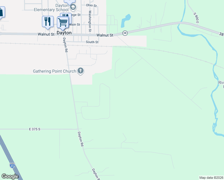 map of restaurants, bars, coffee shops, grocery stores, and more near 7577 Adams Road in Lafayette