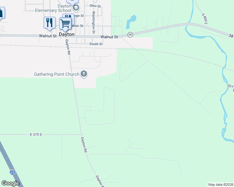 map of restaurants, bars, coffee shops, grocery stores, and more near 7577 Adams Road in Lafayette