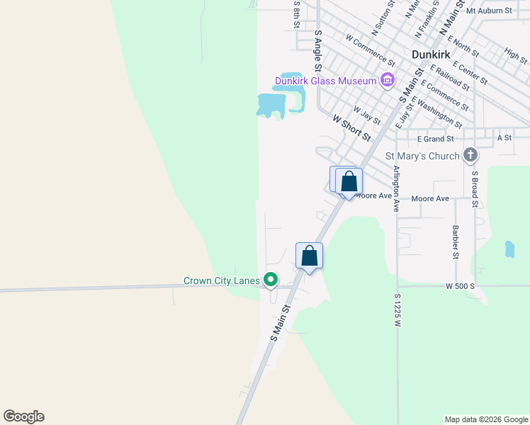map of restaurants, bars, coffee shops, grocery stores, and more near 301 Layne Drive in Dunkirk