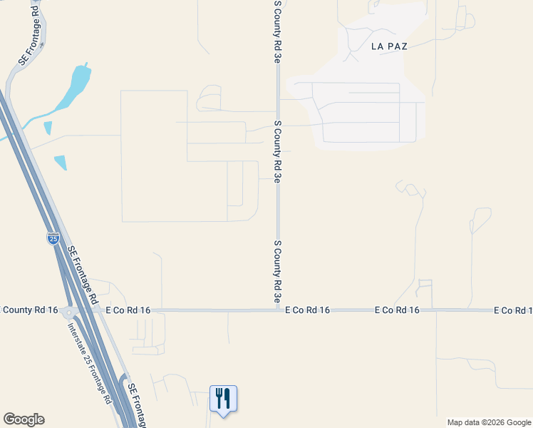 map of restaurants, bars, coffee shops, grocery stores, and more near 2186 South Co Road 3e in Johnstown