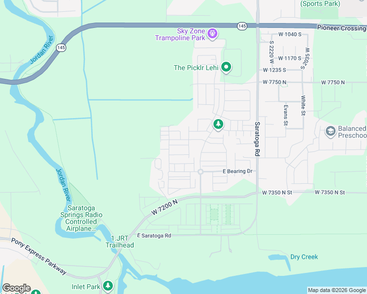 map of restaurants, bars, coffee shops, grocery stores, and more near 240 900 East in Saratoga Springs
