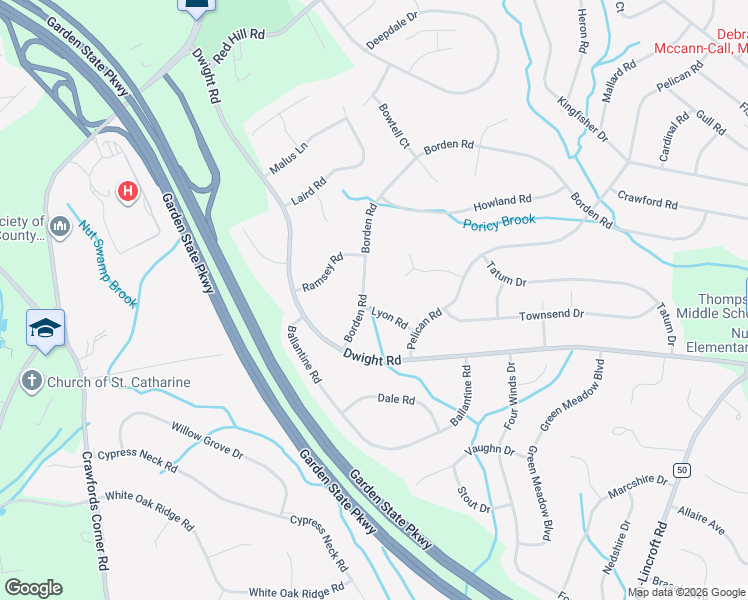 map of restaurants, bars, coffee shops, grocery stores, and more near 11 Lyon Road in Monmouth County