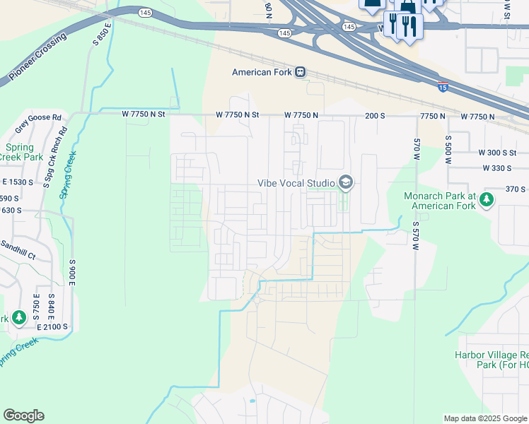 map of restaurants, bars, coffee shops, grocery stores, and more near Unnamed Road in American Fork