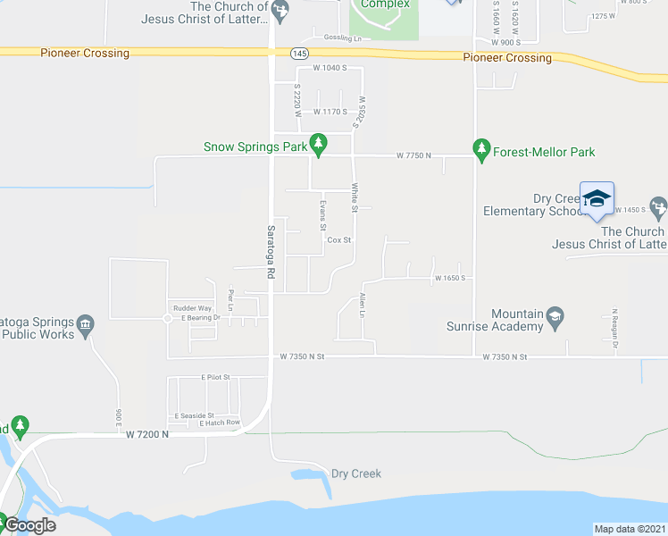map of restaurants, bars, coffee shops, grocery stores, and more near 2116 Cox Street in Lehi