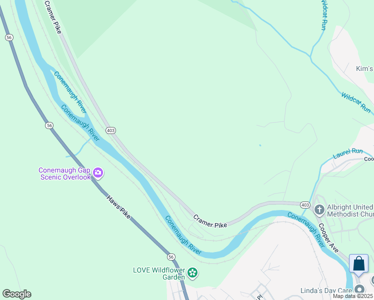 map of restaurants, bars, coffee shops, grocery stores, and more near in Johnstown