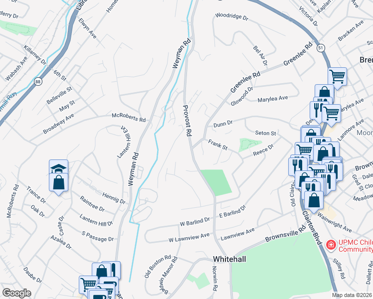 map of restaurants, bars, coffee shops, grocery stores, and more near 3325 Reiland Street in Pittsburgh