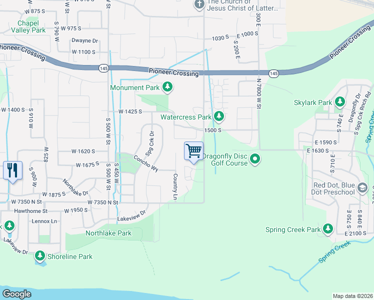 map of restaurants, bars, coffee shops, grocery stores, and more near in Lehi