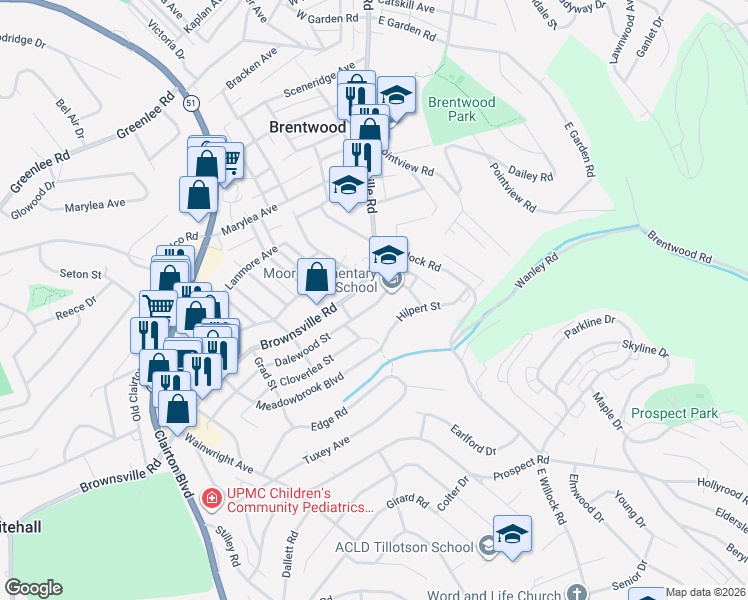 map of restaurants, bars, coffee shops, grocery stores, and more near 3845 Dalewood Street in Pittsburgh